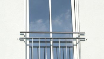 Absturzgeländer, französisches Balkon verzinkt mit V2A Edelstahl Handlauf